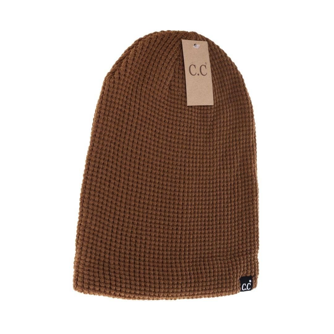 Waffle Knit  Slouchy C.C. Beanie