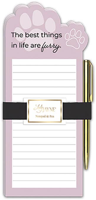 Die-Cut Note Pad With Pen SKETCHED PETS QUOTE