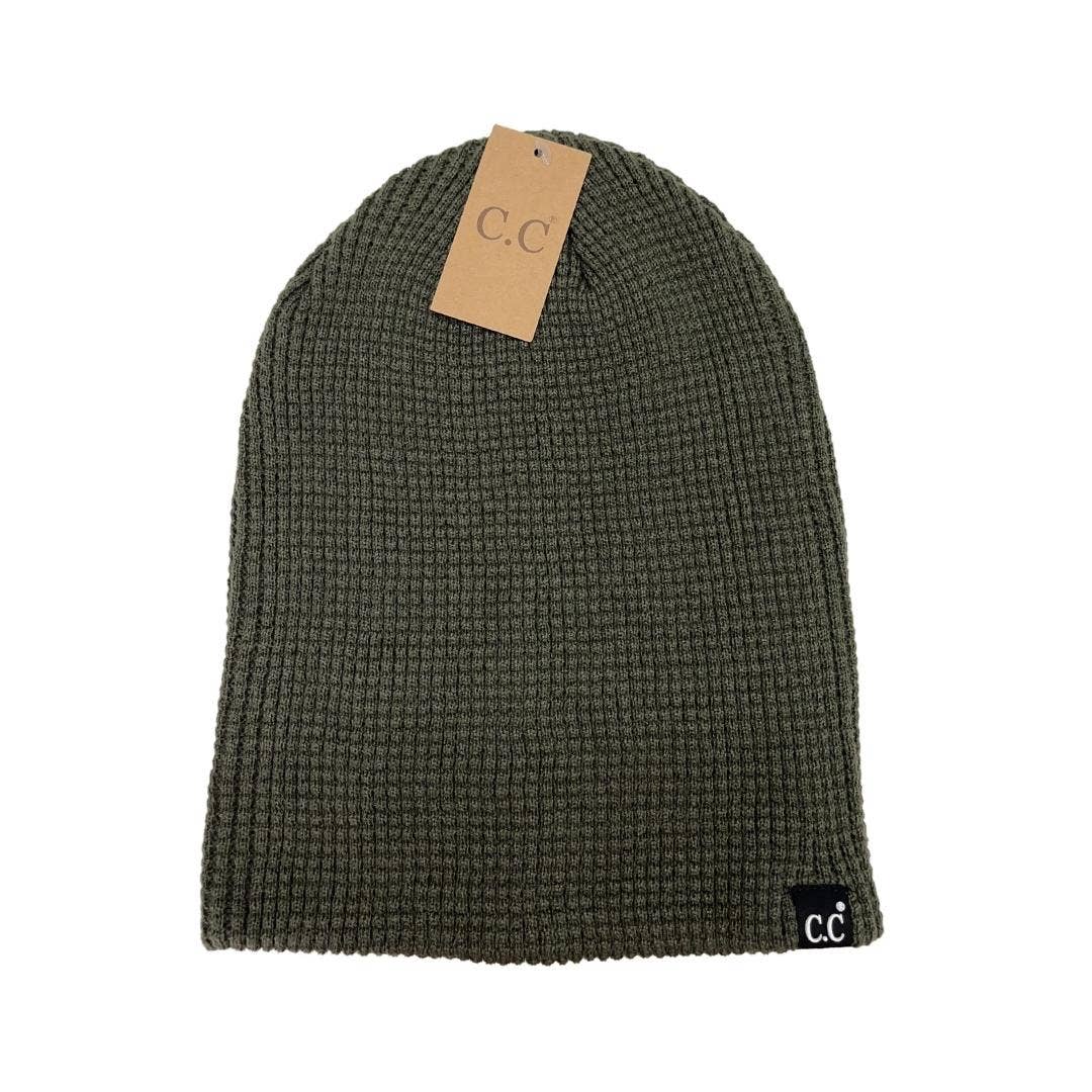 Waffle Knit  Slouchy C.C. Beanie