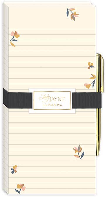 Magnetic List Pad With Pen Bloomscape Ditsy Cream