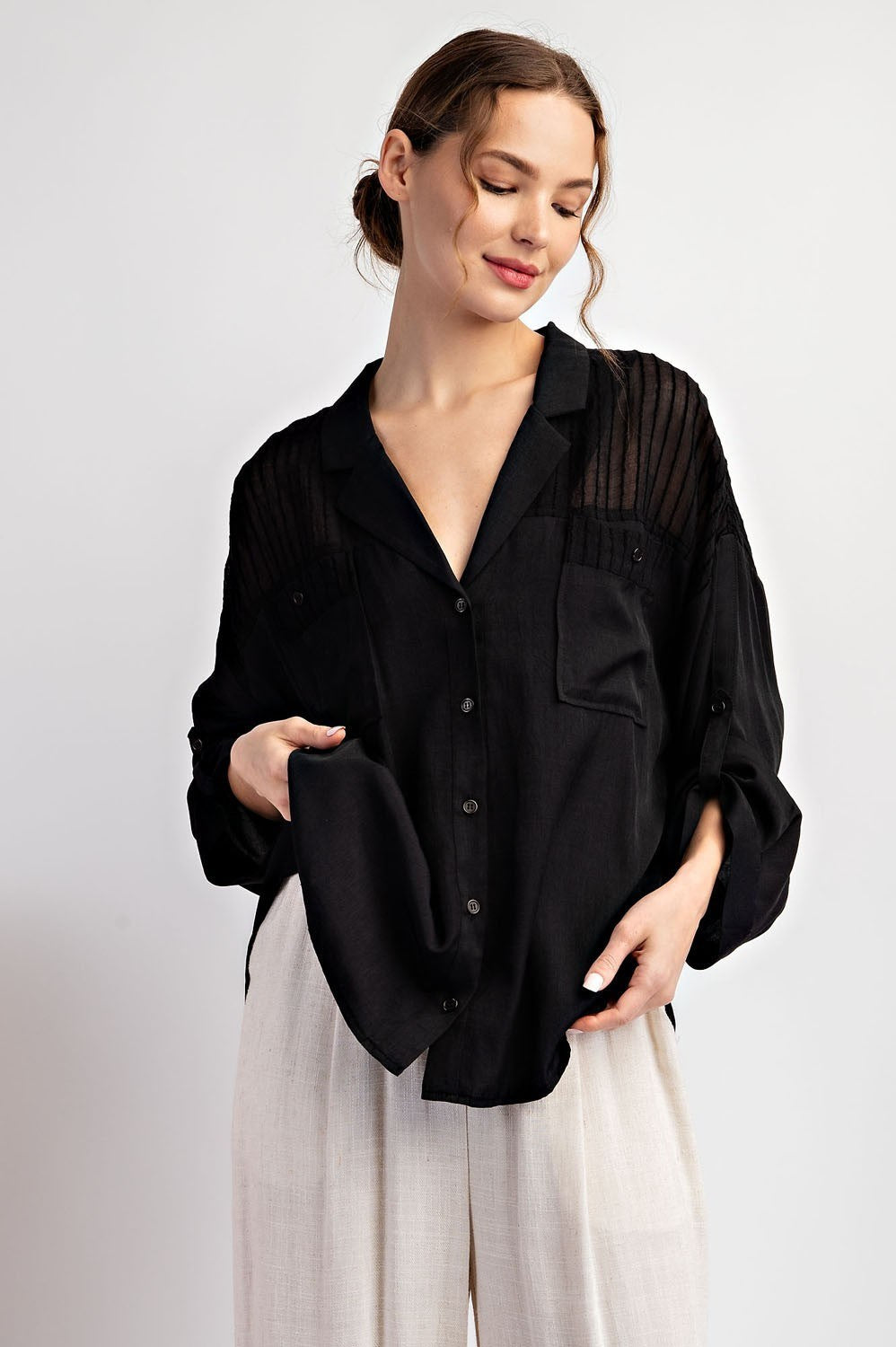 Freya Button Down / Black