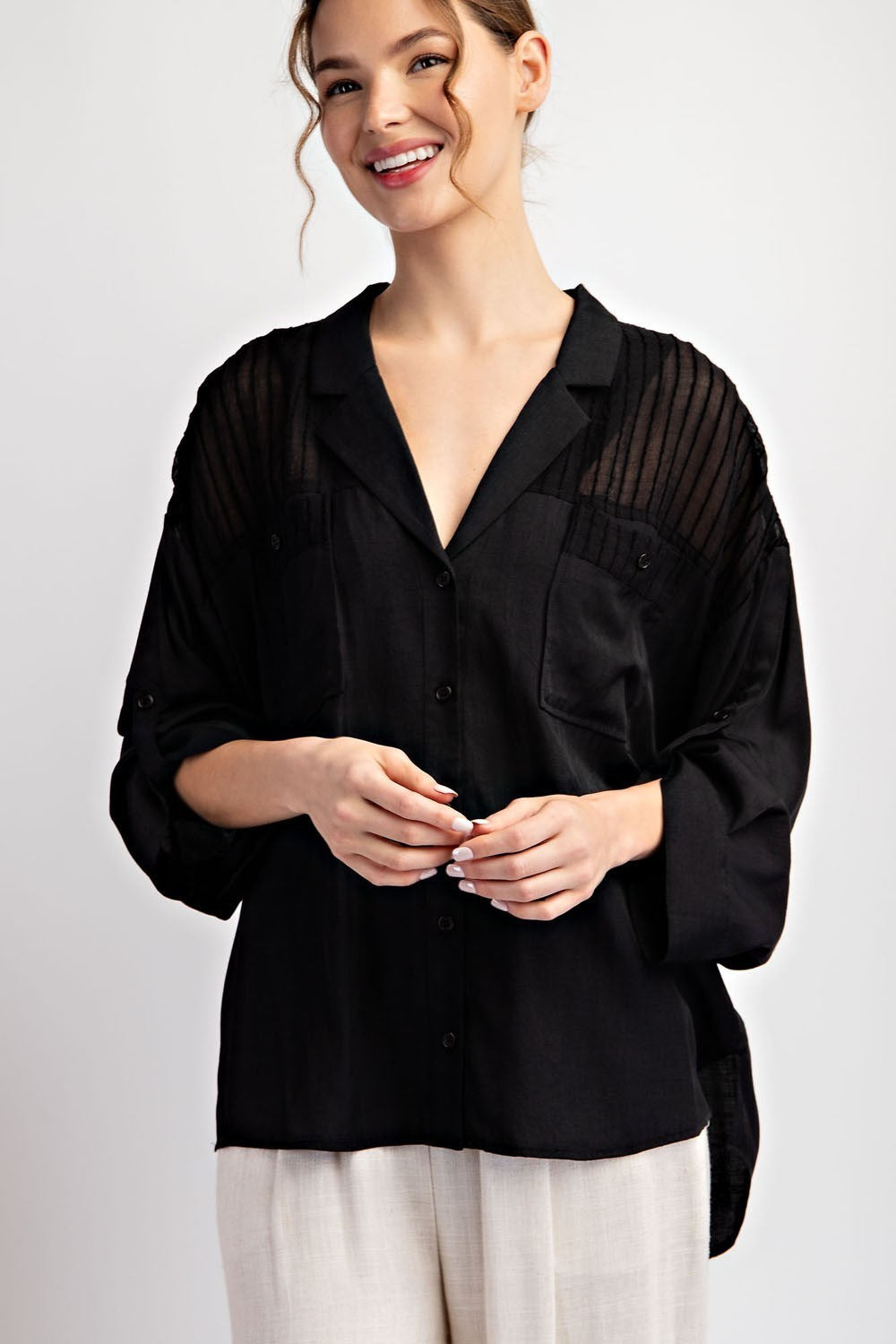 Freya Button Down / Black